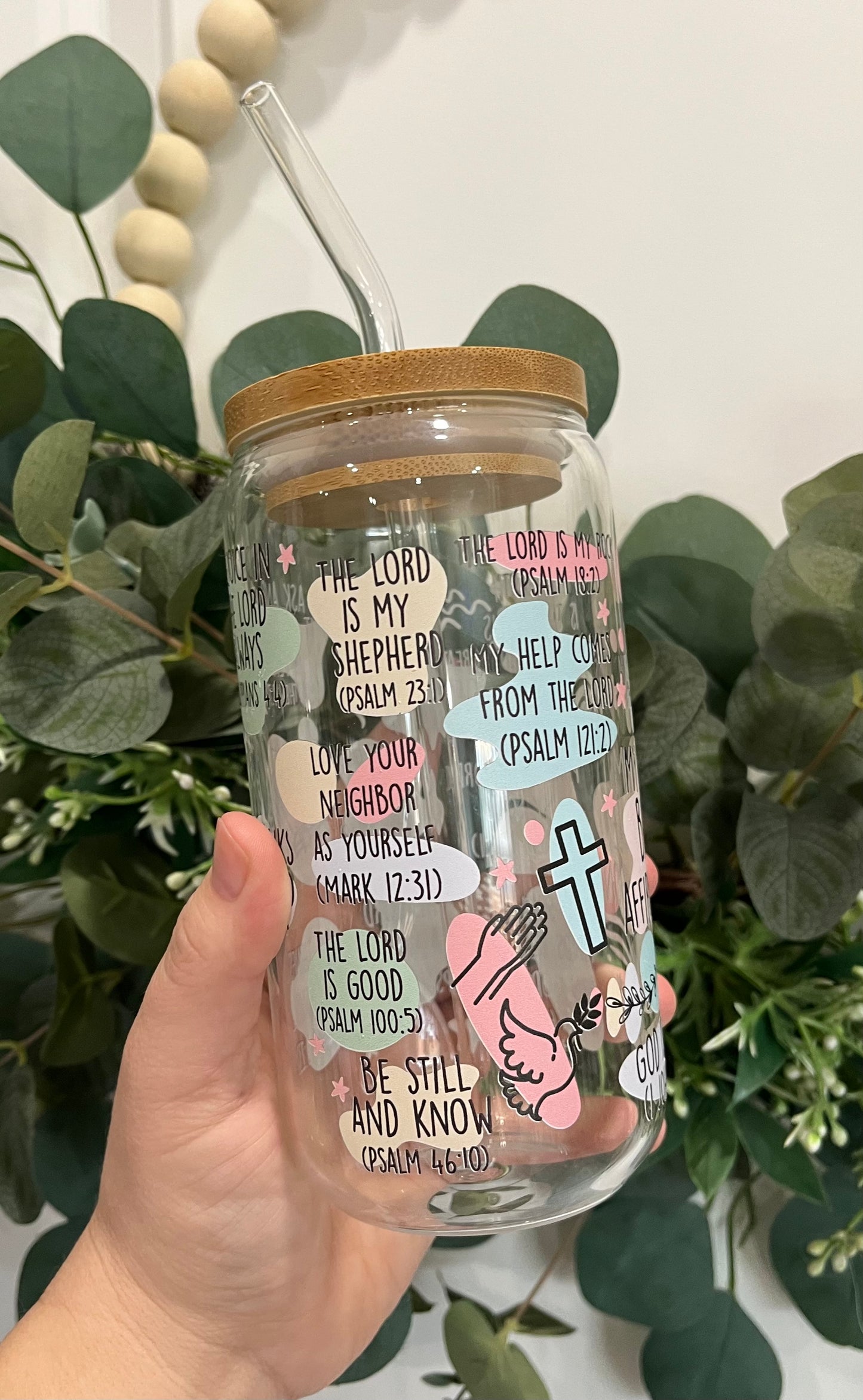 Bible Affirmations 16oz Glass Can